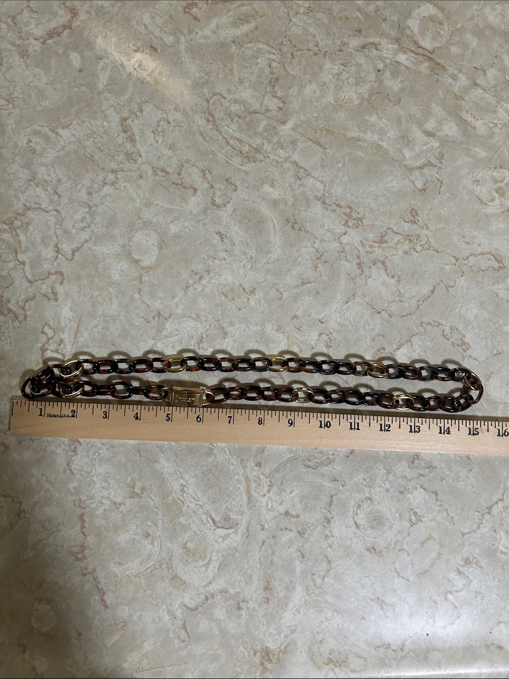 MICHAEL Michael Kors Tortoiseshell-Link Chain Strap in Brown and Gold